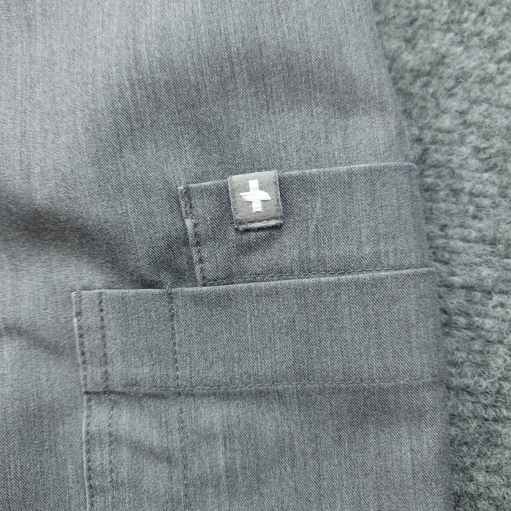 FIGS Technical Collection Grey Scrub Pants Petite Small TW2000P Teal Drawstring - Picture 13 of 16